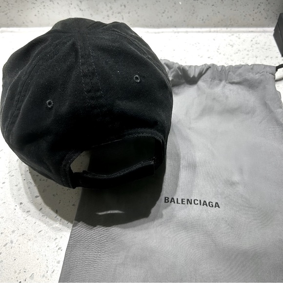Black Balenciaga Baseball Cap, one size fits all.
